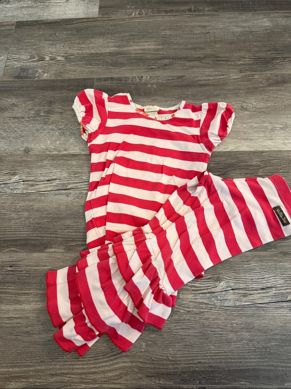 Matilda Jane Pink and White Striped Girls Matching Set
